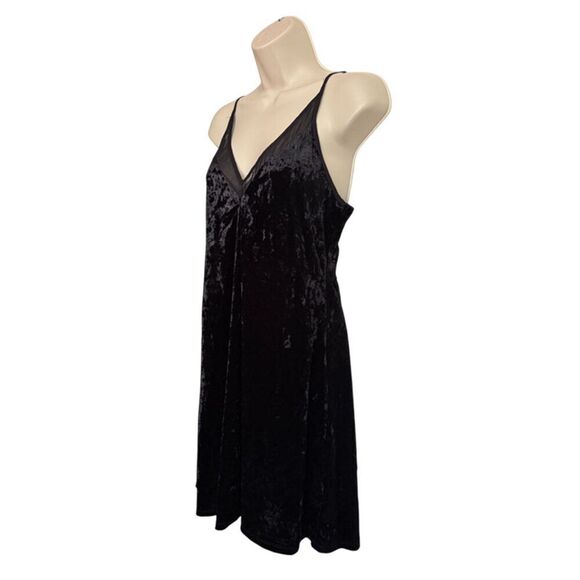 Velvet Black Spaghetti Strap Slip Dress Size M - Picture 4 of 8